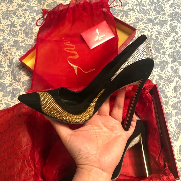 Rene Caovilla Suede Leather Crystal High Heels, 35 - Picture 2 of 11